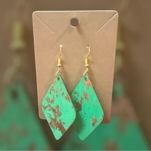 Green Geometric Earrings